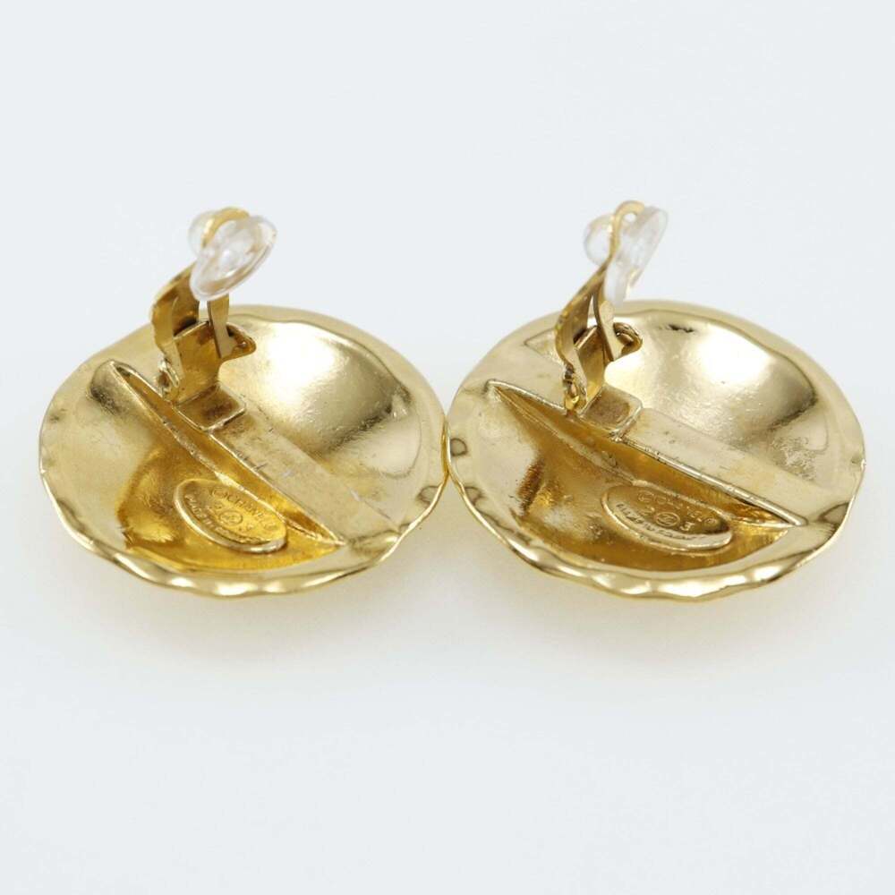 CHANEL Authentic Vintage Gold Logo Earrings - Picture 5 of 7